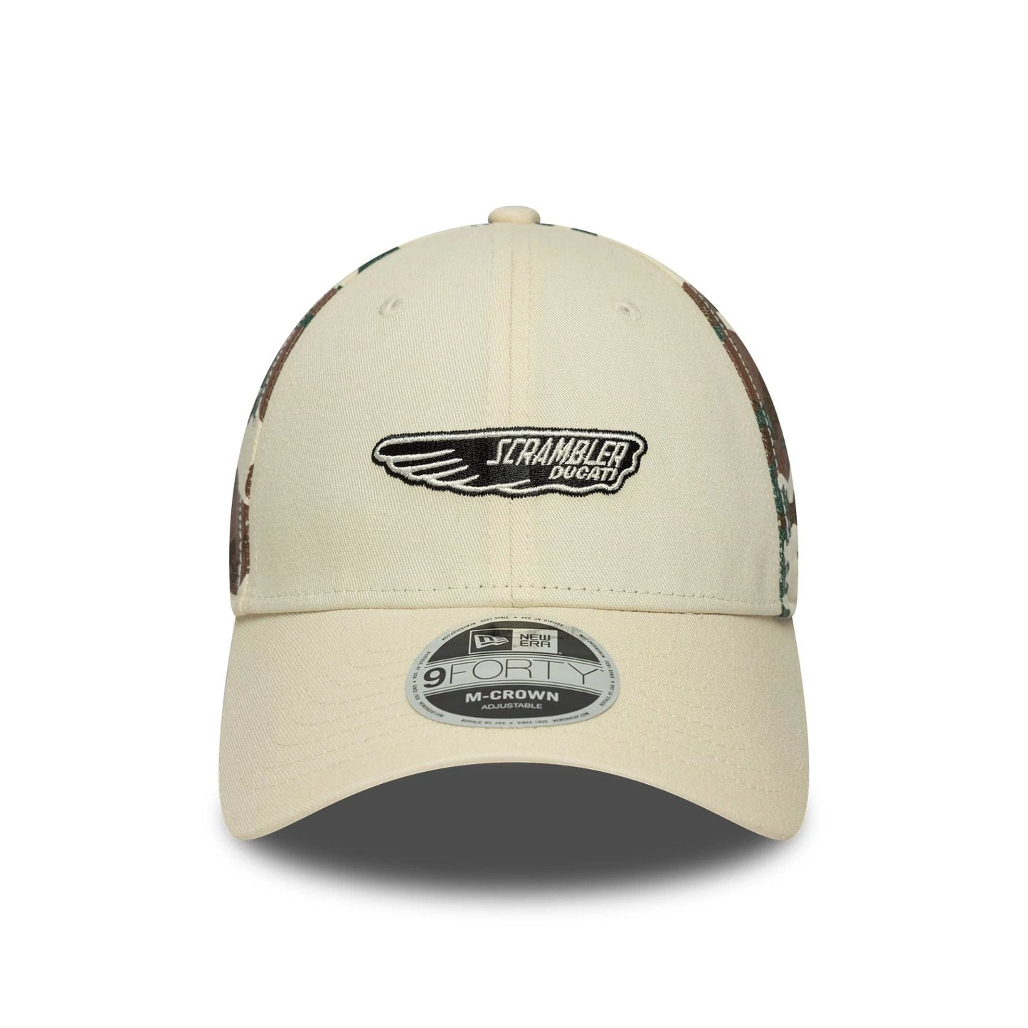 This is a Ducati Motor Logo Scrambler Cream 9FORTY M-Crown Adjustable Cap 2