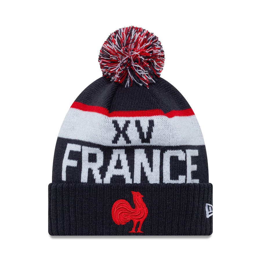 This is a French Federation Of Rugby FFOR Navy Sport Knit Beanie Hat 1