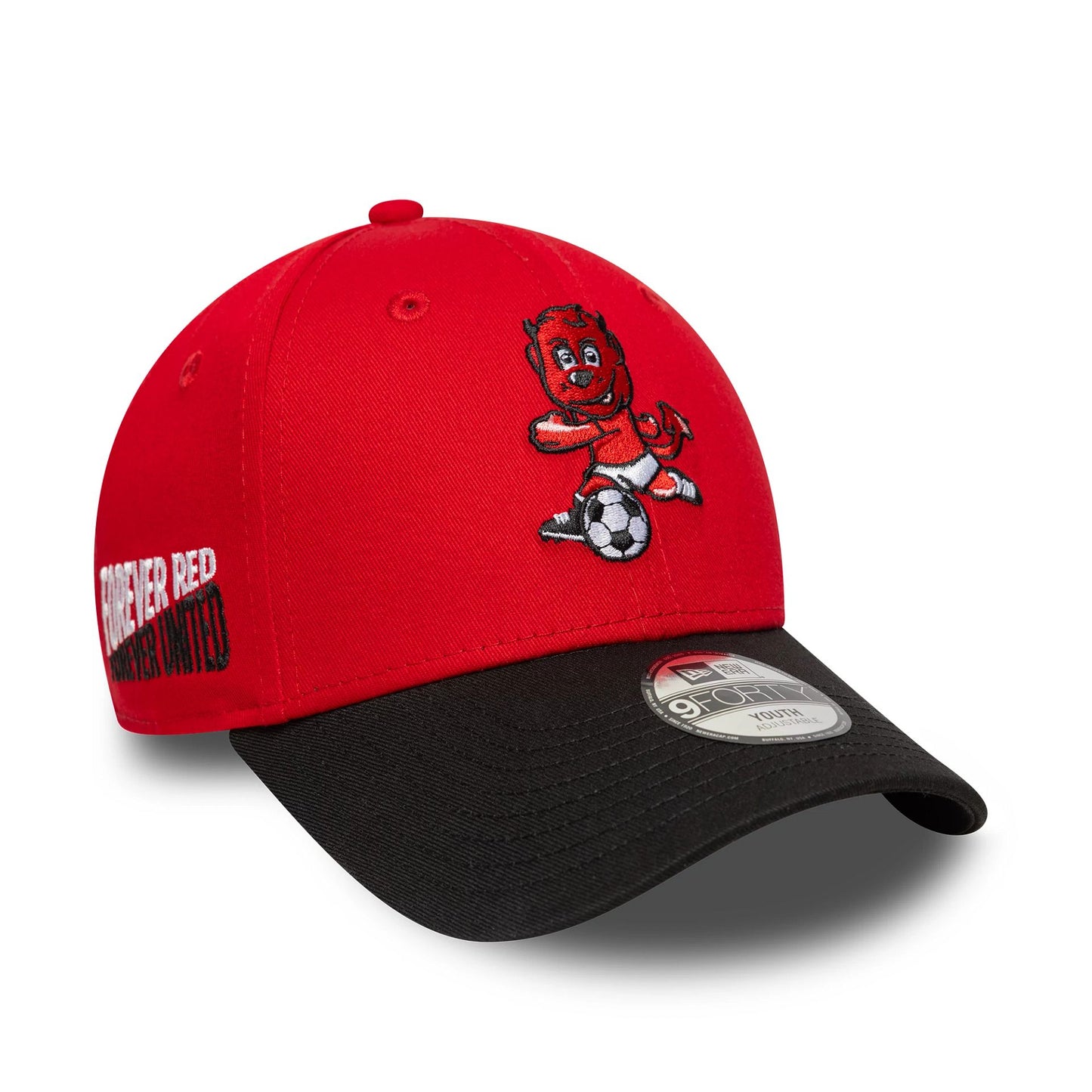 This is a Youth Fred The Red Manchester United FC Red 9FORTY Adjustable Cap 1
