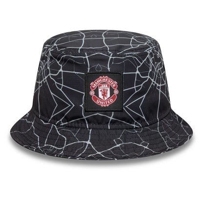 This is a Manchester United FC All Over Print Black Bucket Hat 2