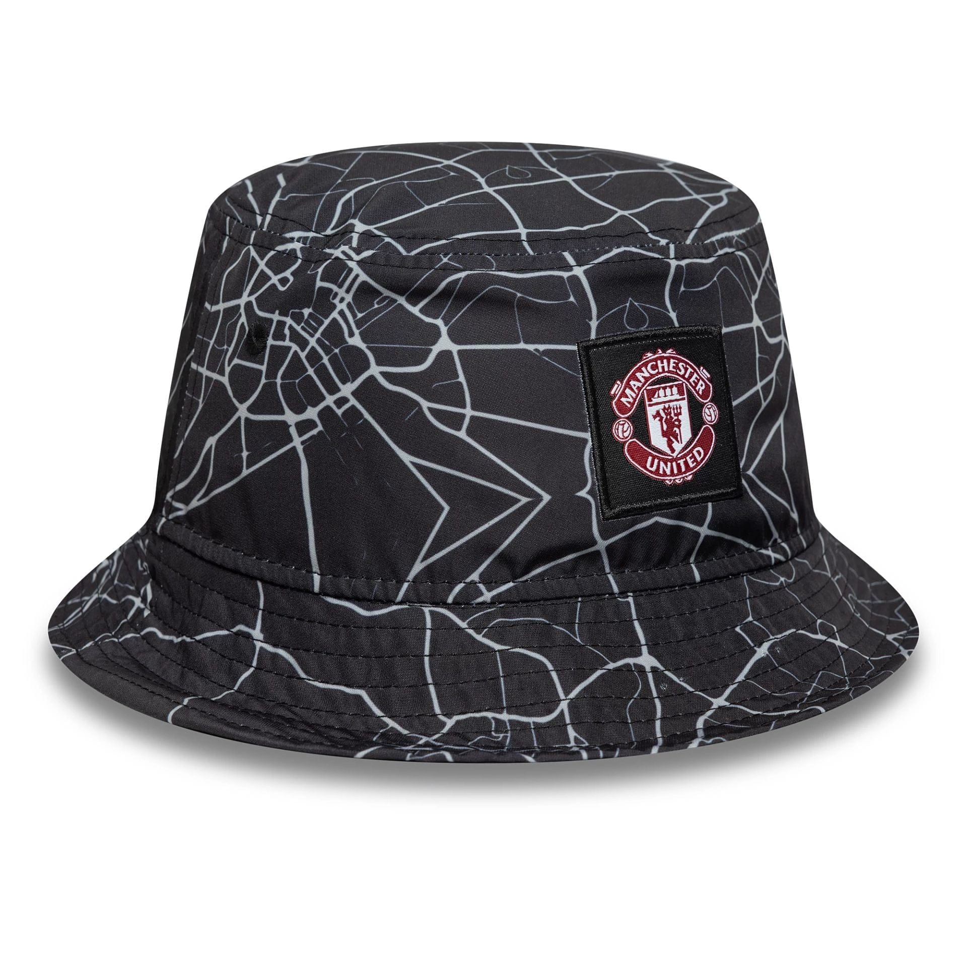 This is a Manchester United FC All Over Print Black Bucket Hat 3