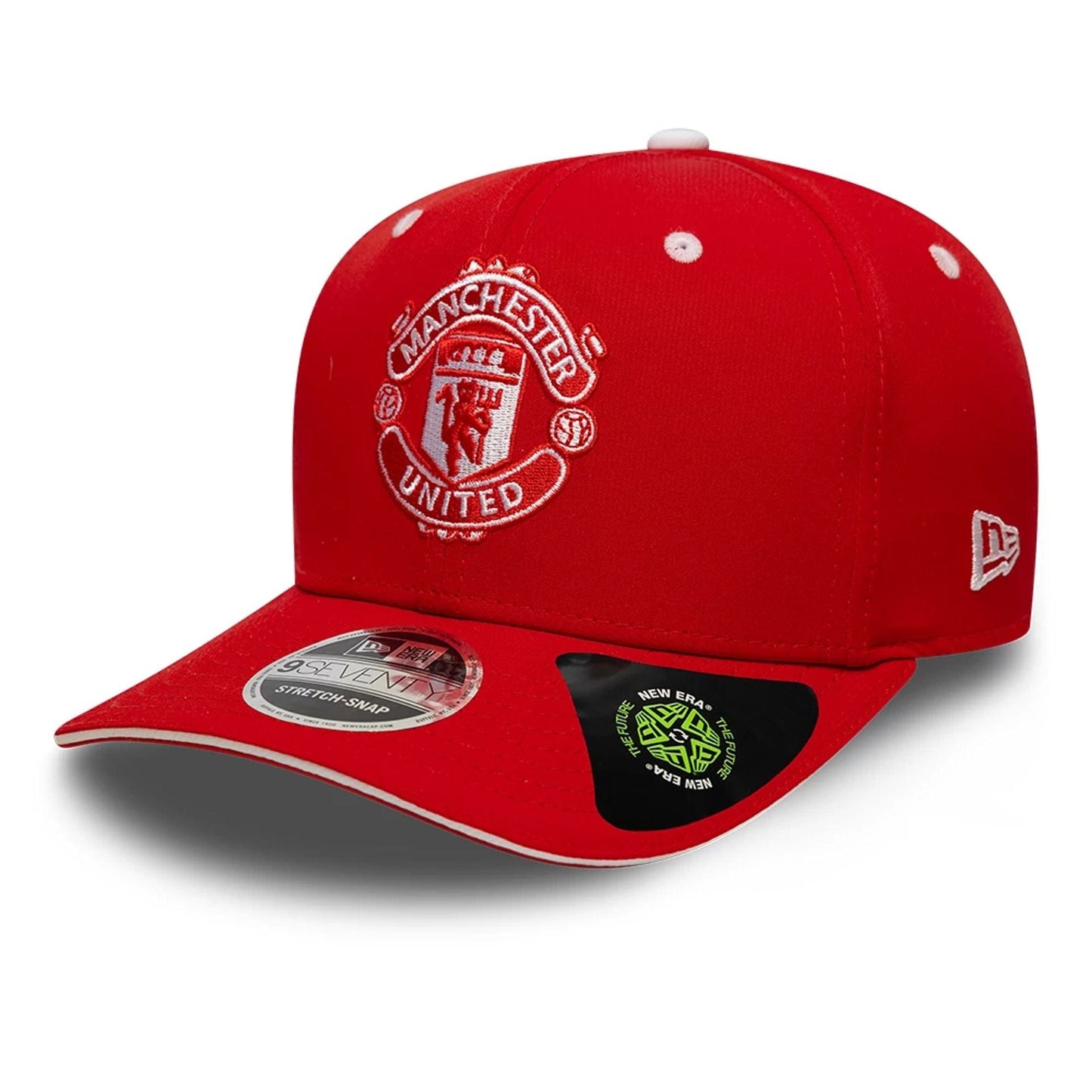 This is a Manchester United FC Recycled Red 9SEVENTY Stretch Snap Adjustable Cap 1
