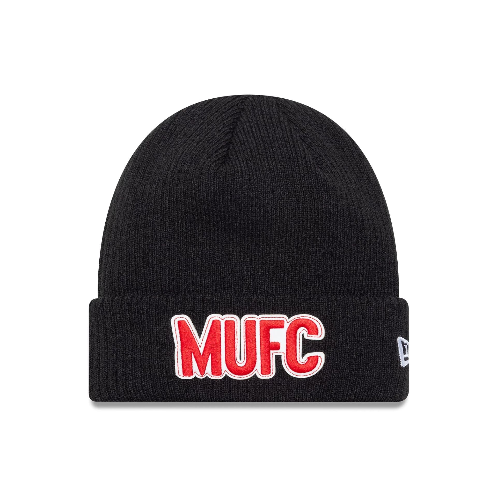 This is a Manchester United FC Vintage Black Cuff Knit Beanie Hat 1