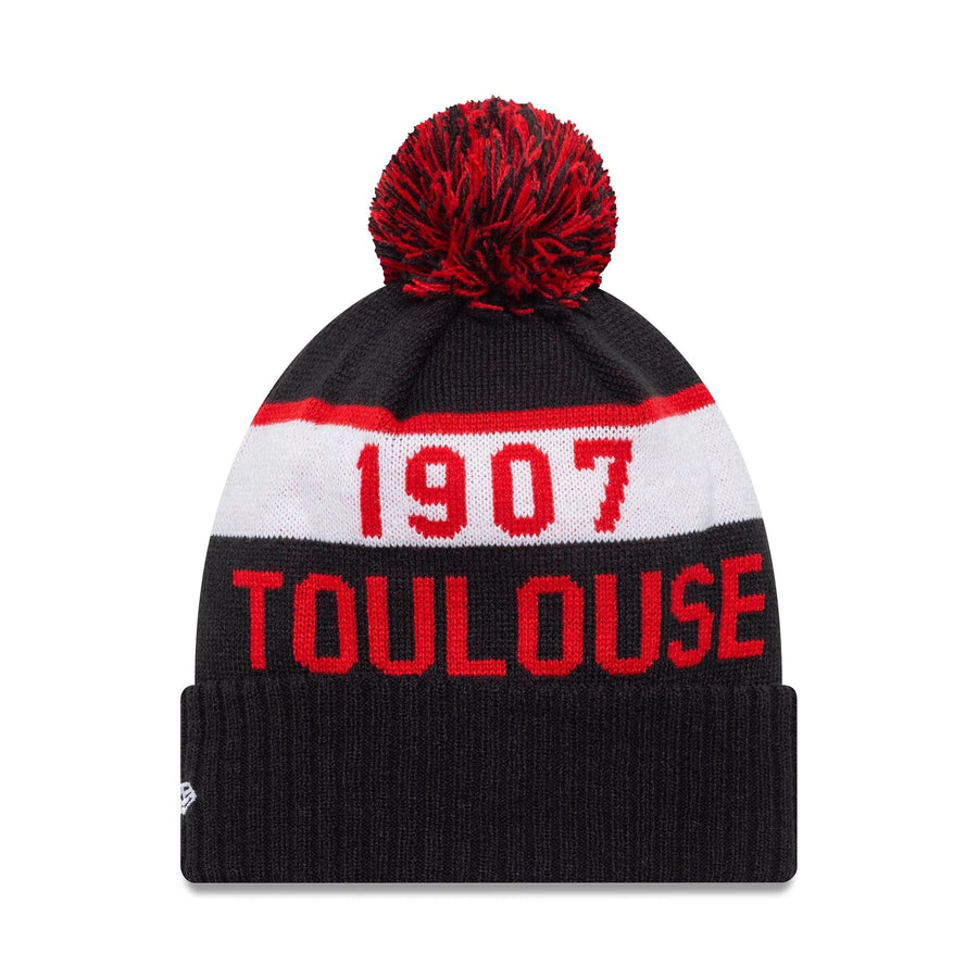 This is a Stade Toulousain Black Sport Knit Beanie Hat 2