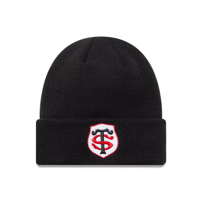 This is a Stade Toulousain Kids Core Black Cuff Knit Beanie Hat 1