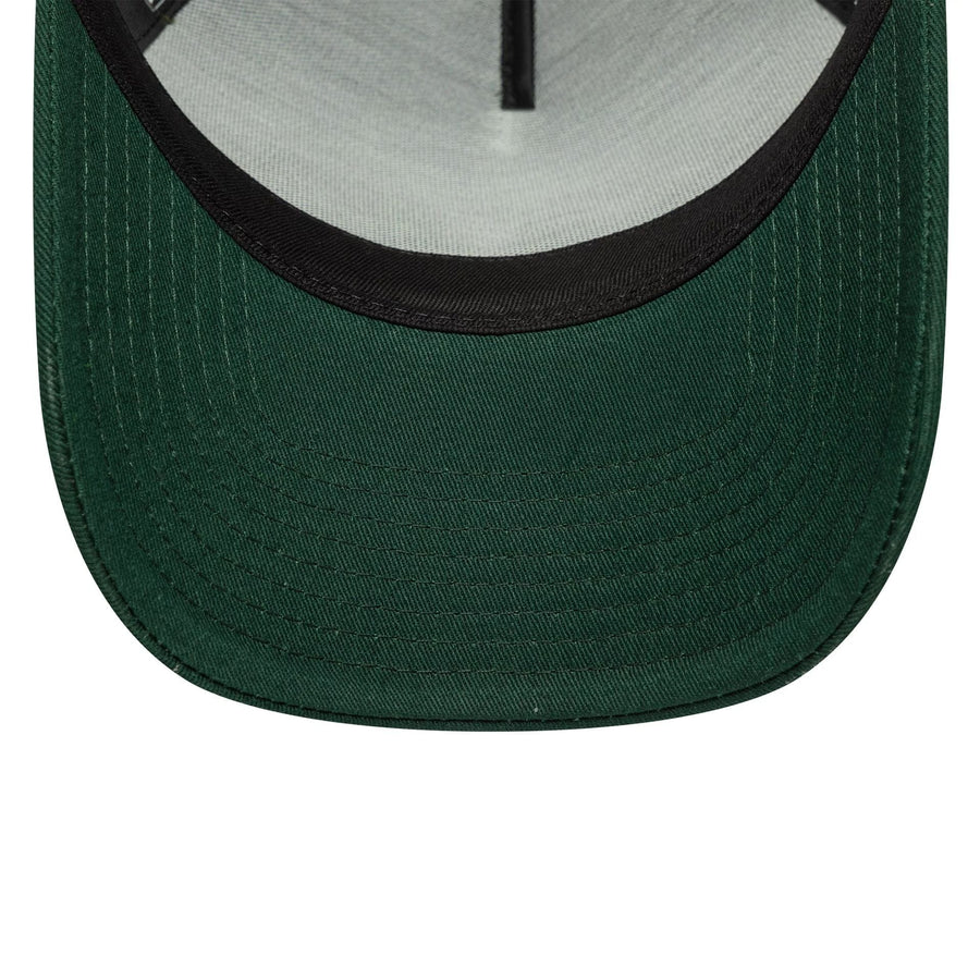 This is a VR46 Seasonal Dark Green 9FORTY E-Frame Trucker Adjustable Cap 5
