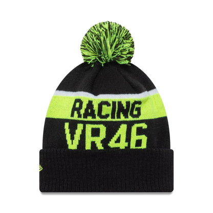 This is a VR46 Black Sport Knit Beanie Hat 2