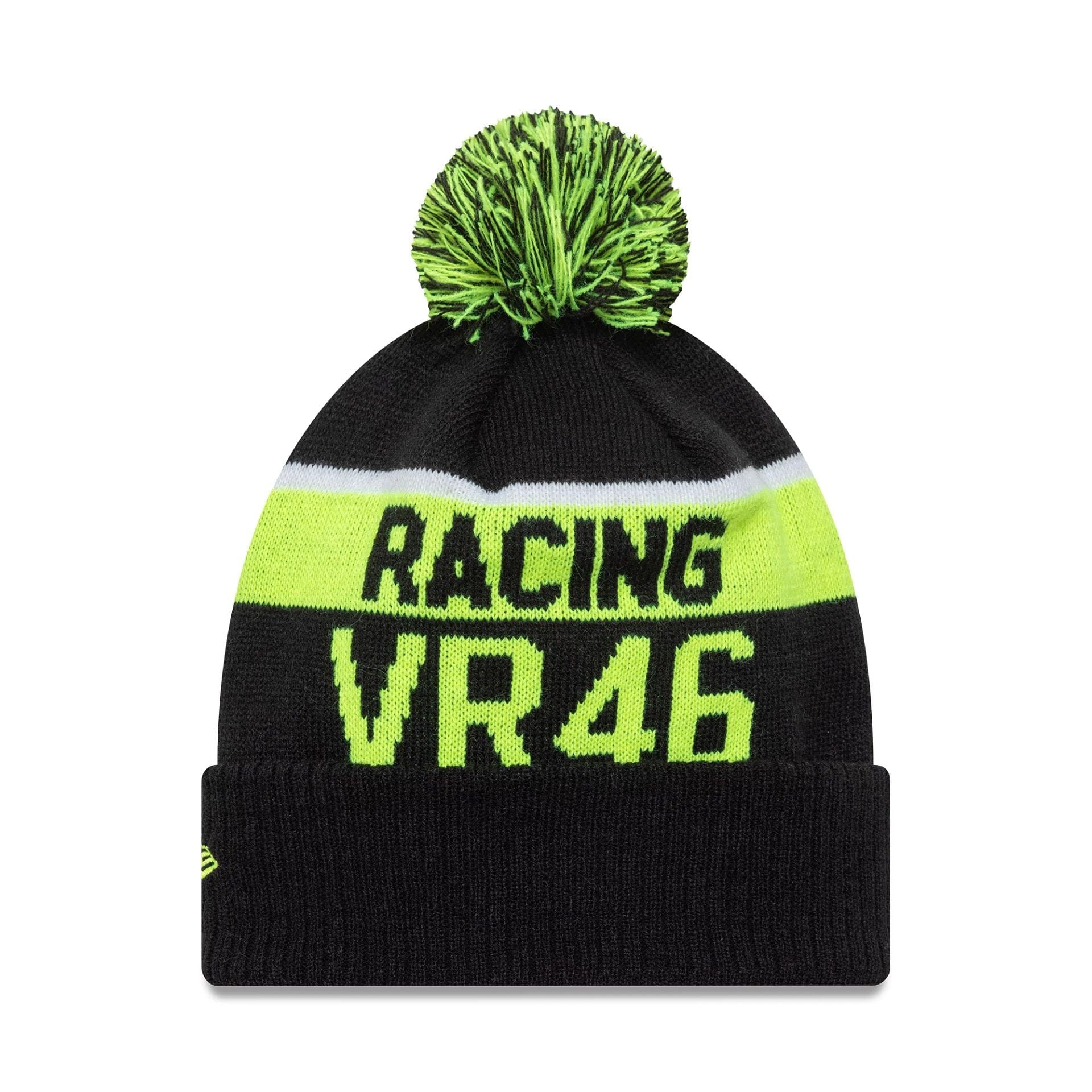 This is a VR46 Black Sport Knit Beanie Hat 2