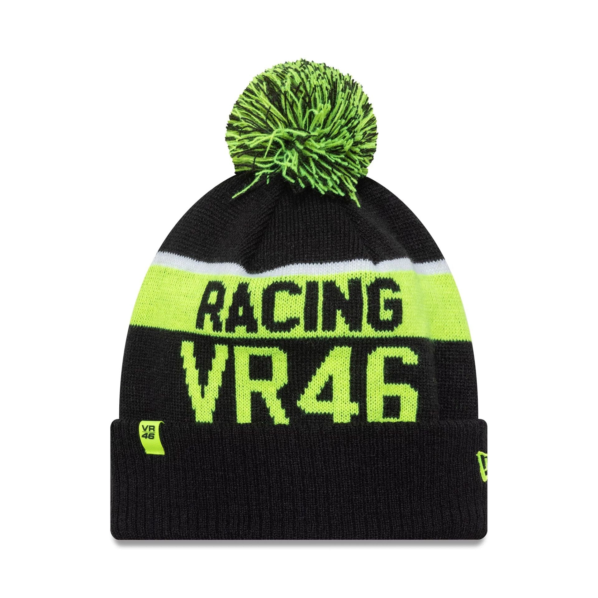 This is a VR46 Black Sport Knit Beanie Hat 1