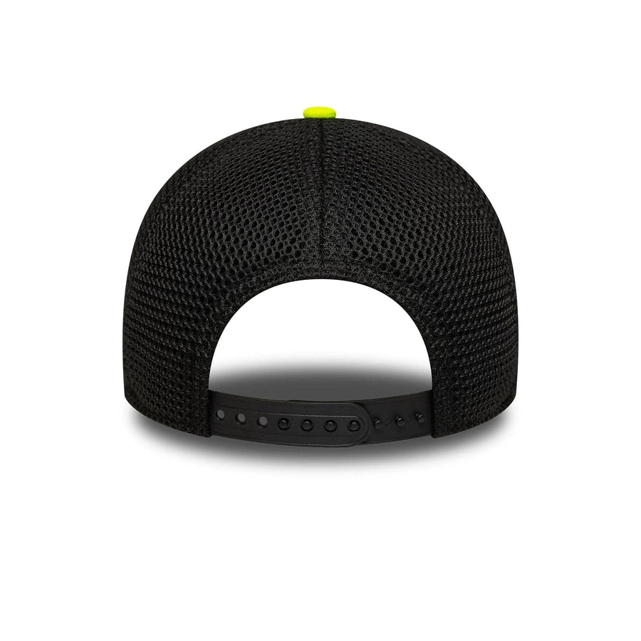 This is a VR46 Vale Black 9FORTY E-Frame Trucker Adjustable Cap 4