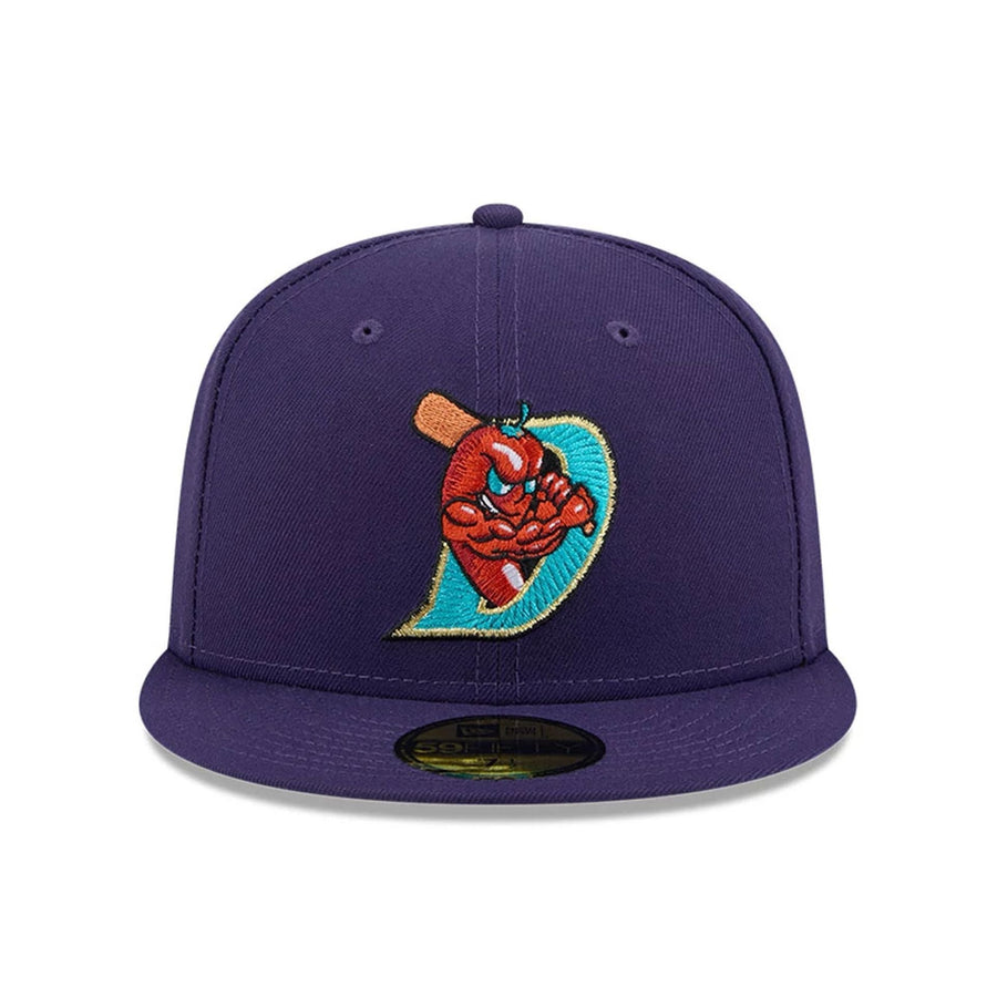 This is a El Paso Chihuahuas MiLB Theme Nights 2025 Purple 59FIFTY Fitted Cap 3