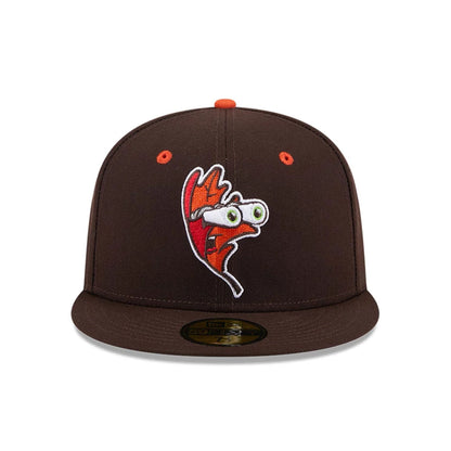 Pictured is this MiLB Theme Night Hartford Yard Goats 59FIFTY Fitted cap in dark brown. 3