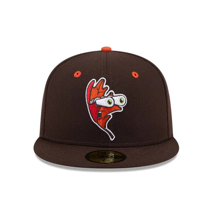 Pictured is this MiLB Theme Night Hartford Yard Goats 59FIFTY Fitted cap in dark brown. 3