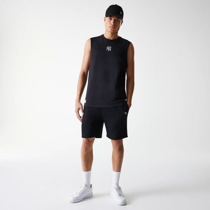 The Male model is wearing New York Yankees MLB Midi Black Sleeveless T-Shirt 6