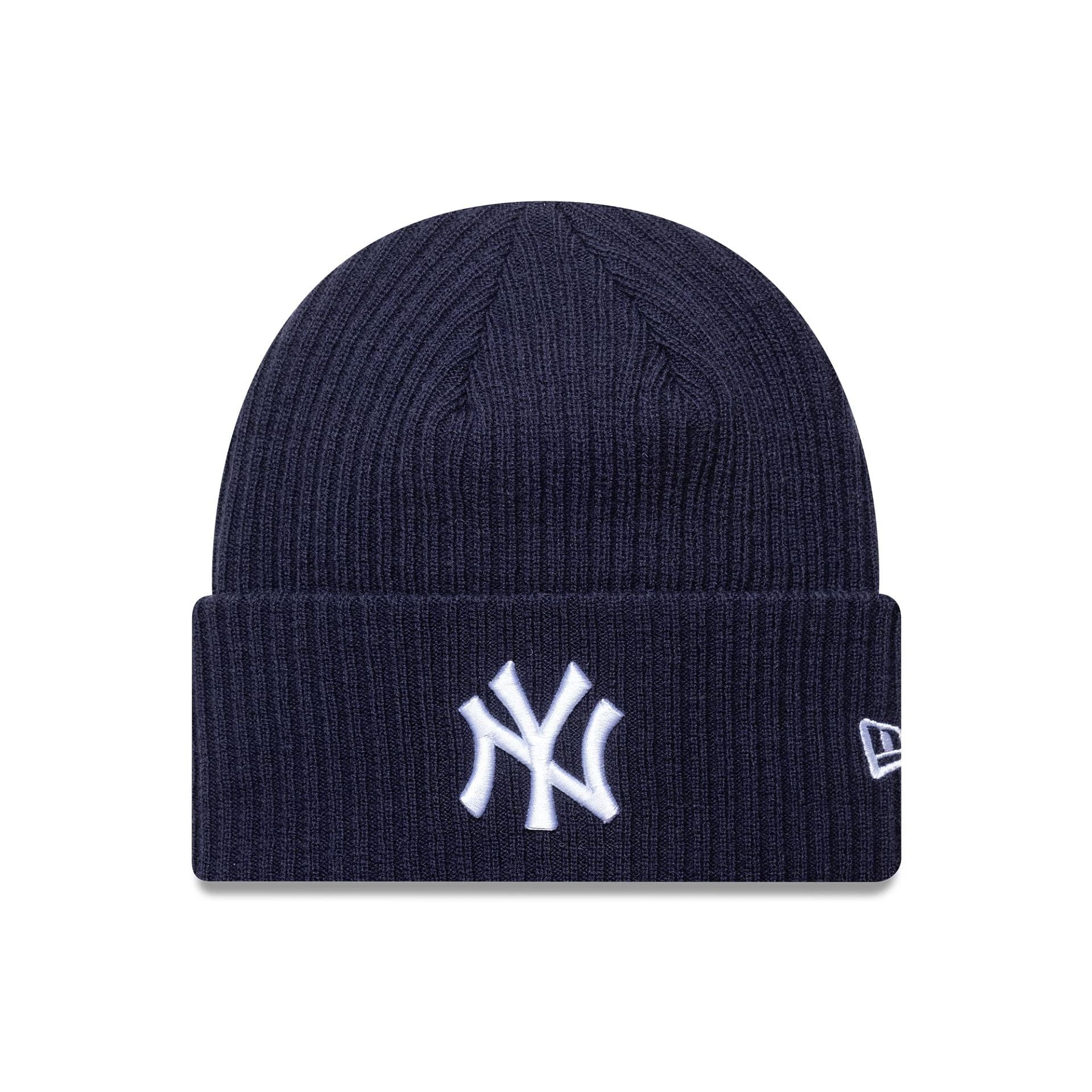 This is a New York Yankees MLB Navy Wide Cuff Knit Beanie Hat 1