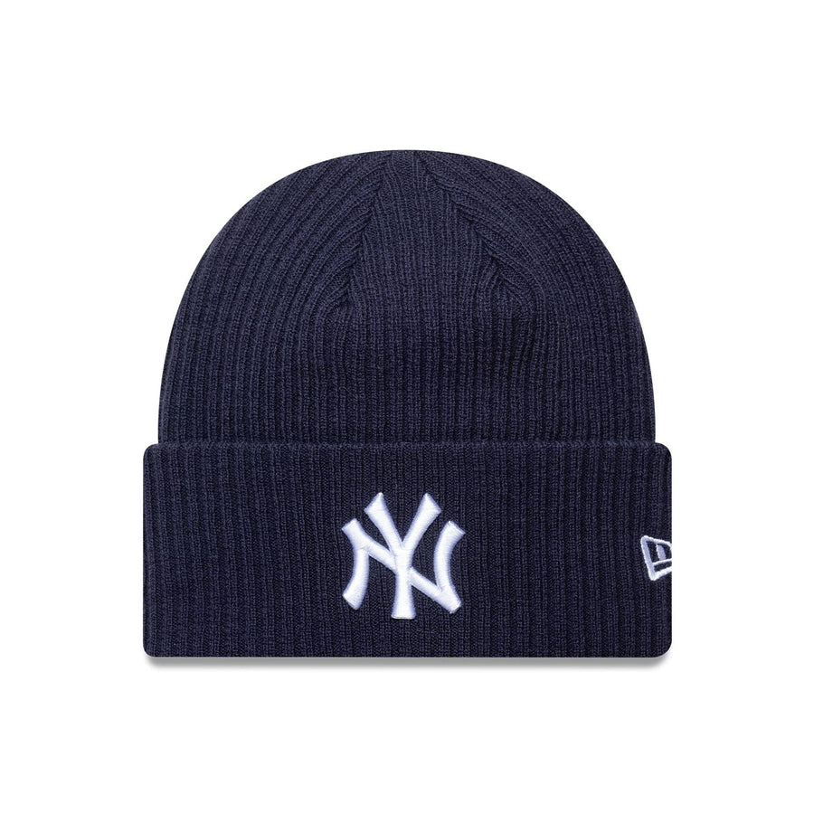 This is a New York Yankees MLB Navy Wide Cuff Knit Beanie Hat 1