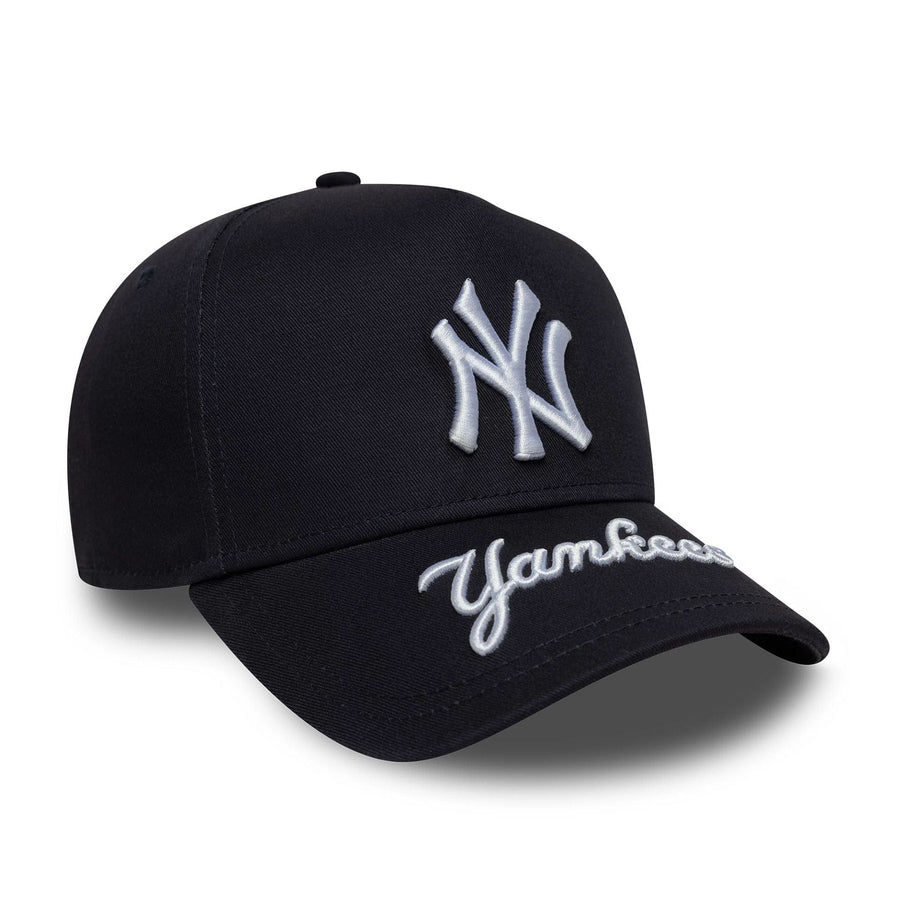 This is a New York Yankees MLB Visor Hit Navy 9FORTY E-Frame Adjustable Cap 3