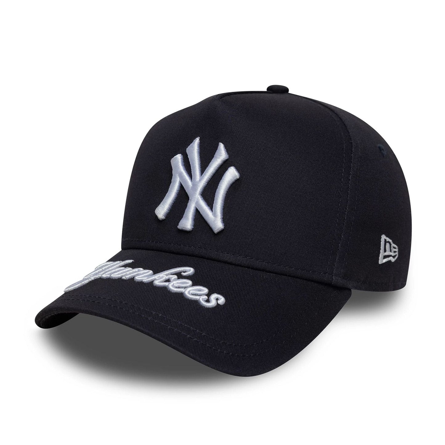 This is a New York Yankees MLB Visor Hit Navy 9FORTY E-Frame Adjustable Cap 1