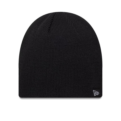 This is a New Era Essential Black Skull Knit Beanie Hat 1
