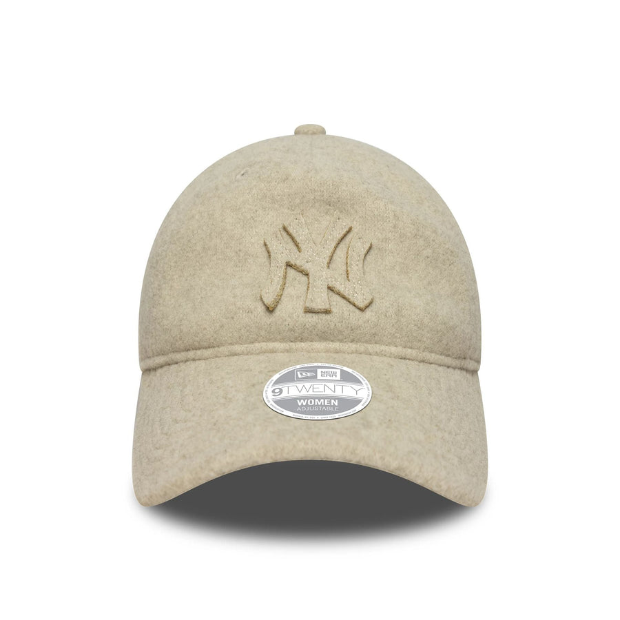 This is a New York Yankees Womens MLB  Light Beige 9TWENTY A-Frame Adjustable Cap 2