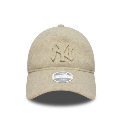 This is a New York Yankees Womens MLB  Light Beige 9TWENTY A-Frame Adjustable Cap 2