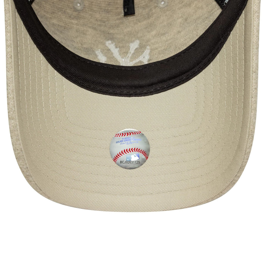 This is a New York Yankees Womens MLB  Light Beige 9TWENTY A-Frame Adjustable Cap 5