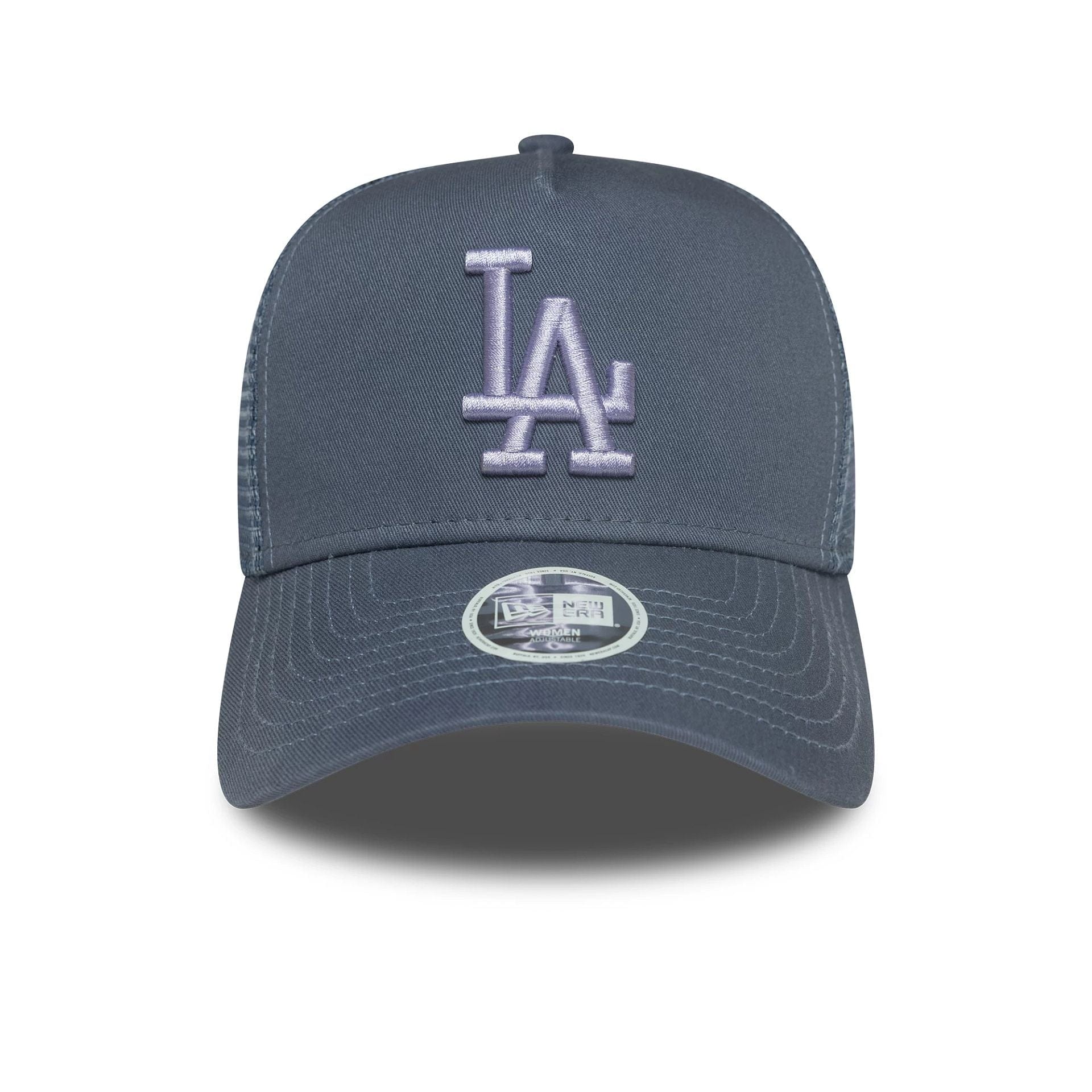 This is a LA Dodgers Womens MLB League Essential Dark Blue 9FORTY A-Frame Trucker Adjustable Cap 2