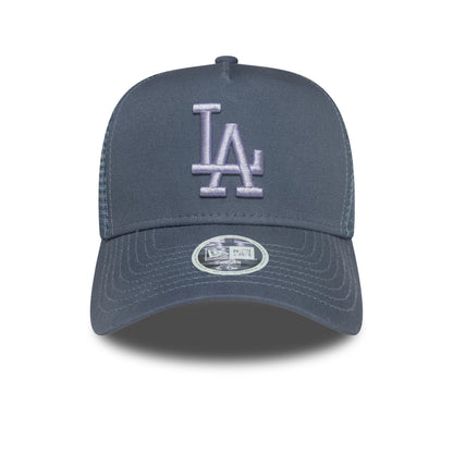 This is a LA Dodgers Womens MLB League Essential Dark Blue 9FORTY A-Frame Trucker Adjustable Cap 2