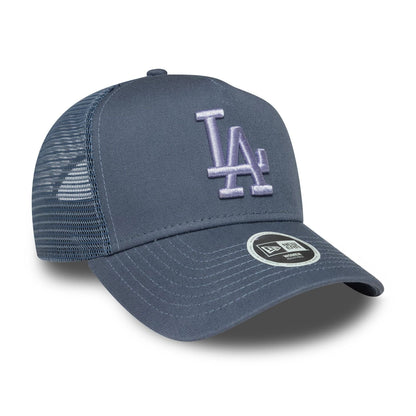 This is a LA Dodgers Womens MLB League Essential Dark Blue 9FORTY A-Frame Trucker Adjustable Cap 3