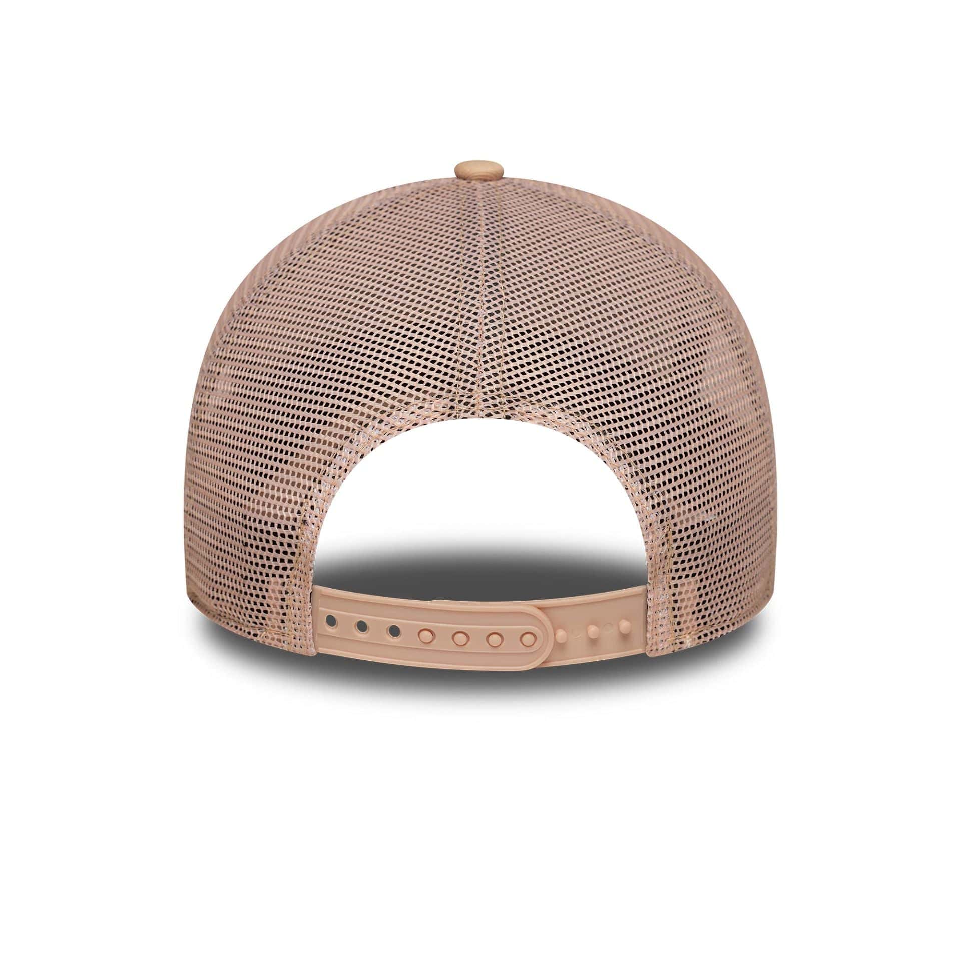 This is a New York Yankees Womens MLB League Essential Pastel Orange 9FORTY A-Frame Trucker Adjustable Cap 4