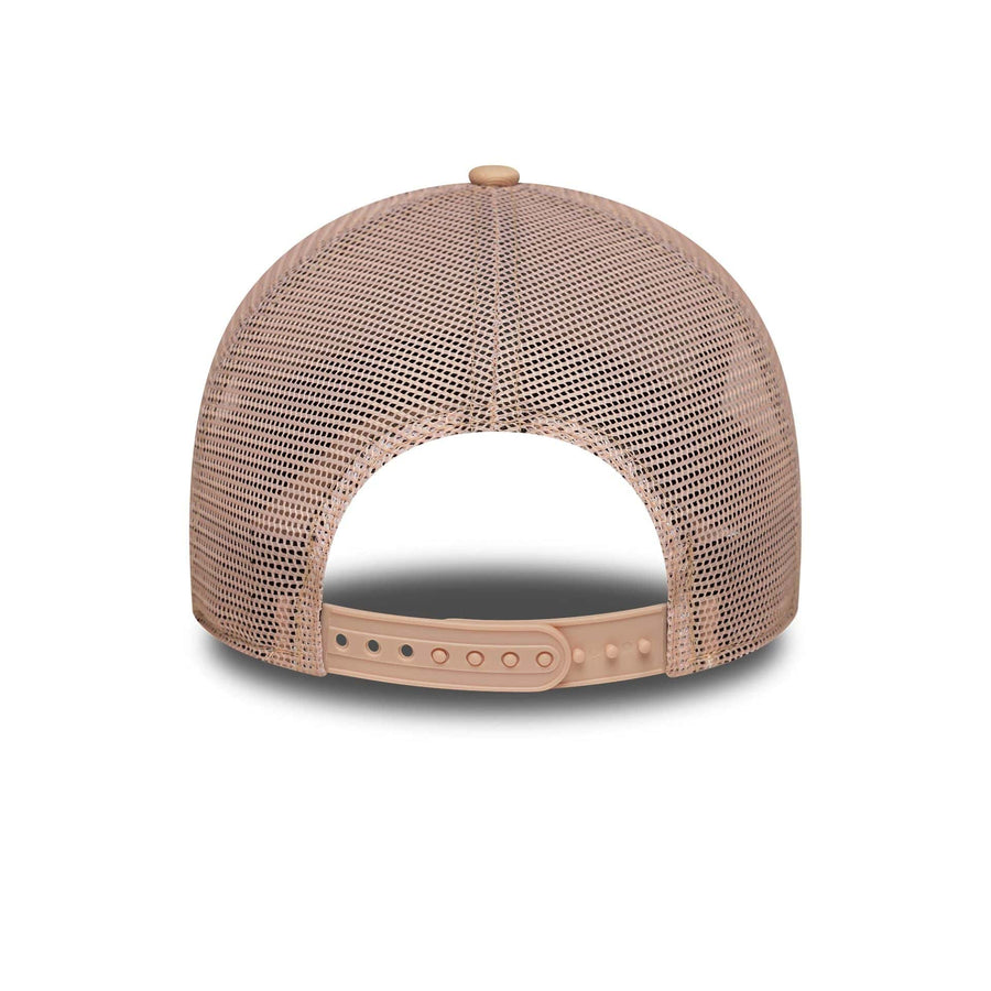 This is a New York Yankees Womens MLB League Essential Pastel Orange 9FORTY A-Frame Trucker Adjustable Cap 4