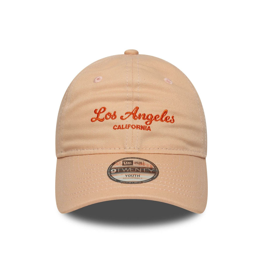 This is a Youth New Era Location Pastel Orange 9TWENTY Adjustable Cap 2