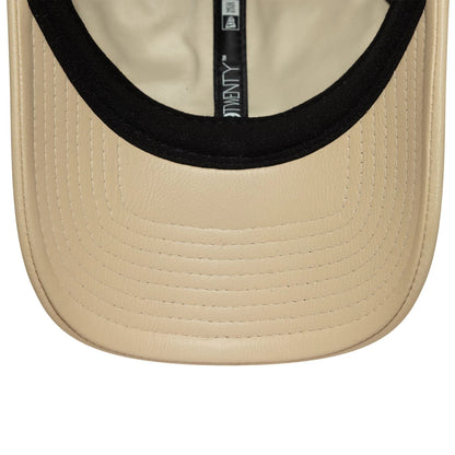 This is a New York Yankees MLB Leather Cream 9TWENTY Adjustable Cap 5