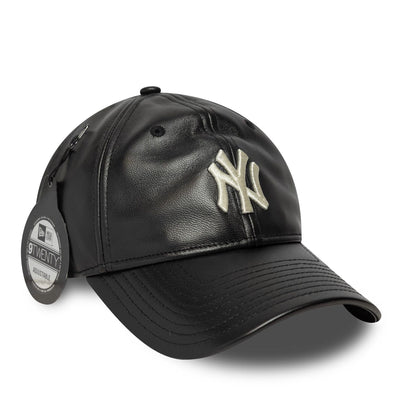 This is a New York Yankees MLB Leather Black 9TWENTY Adjustable Cap 1