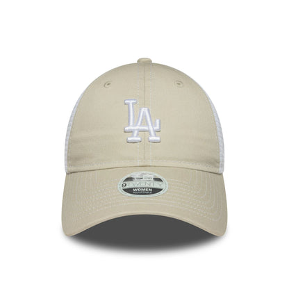 This is a LA Dodgers Womens MLB Washed Cream 9TWENTY Adjustable Cap 2