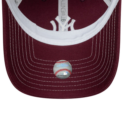 This is a New York Yankees Womens MLB Washed Dark Red 9TWENTY Adjustable Cap 5