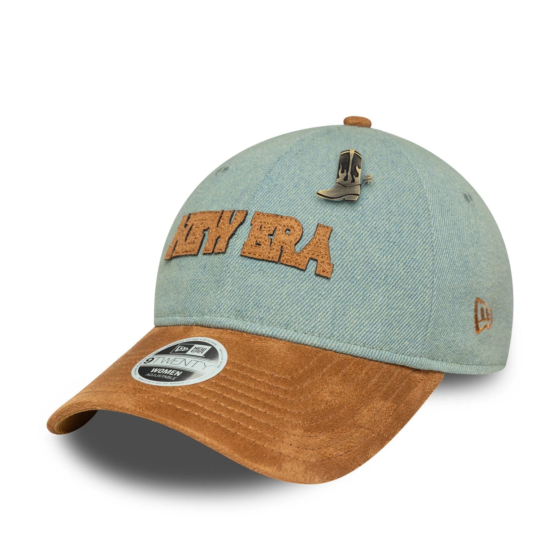 This is a Womens New Era Western Pastel Blue 9TWENTY Adjustable Cap 1