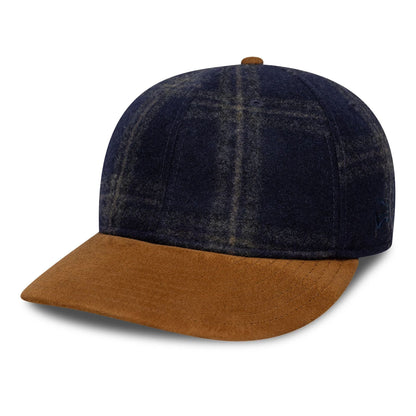 This is a New Era Karo Wool Navy Retro Crown 9FIFTY Adjustable Cap 1