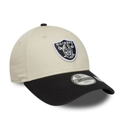 This is a Las Vegas Raiders Youth NFL Colour Block Cream 9FORTY Adjustable Cap 3