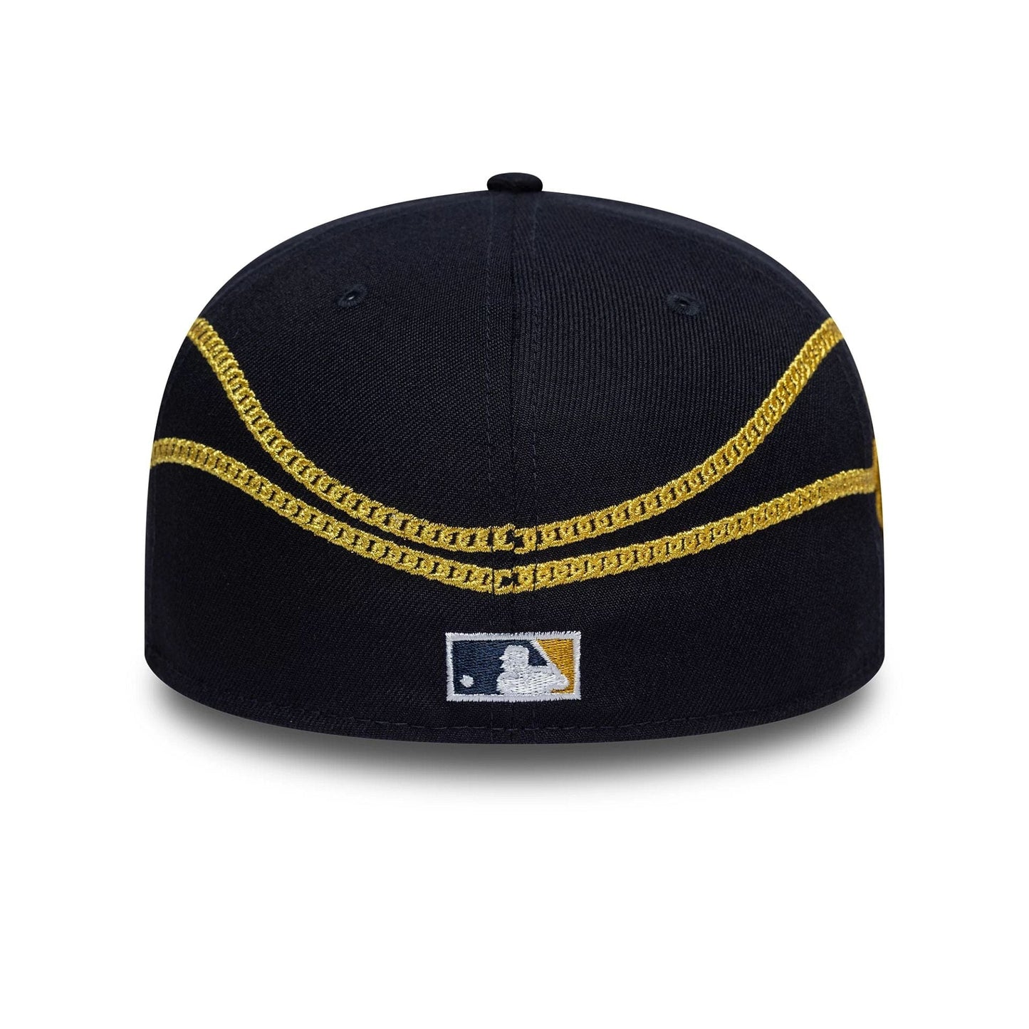 This is a New York Yankees MLB Chain Wrap Navy 59FIFTY Fitted Cap 5