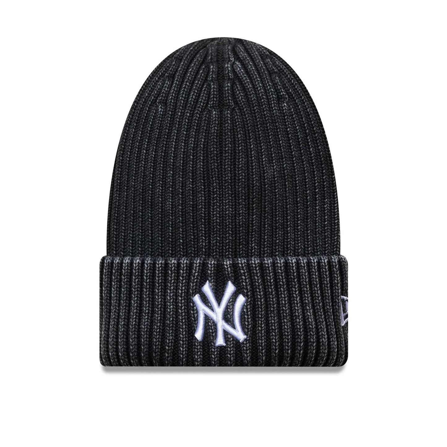 This is a New York Yankees MLB Washed Black Cuff Knit Beanie Hat 1