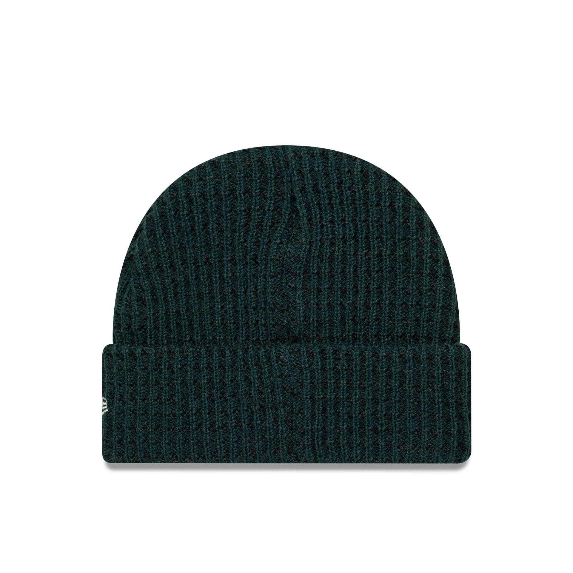 New Era Short Waffle Dark Green Skull Knit Beanie Hat | NEC EU