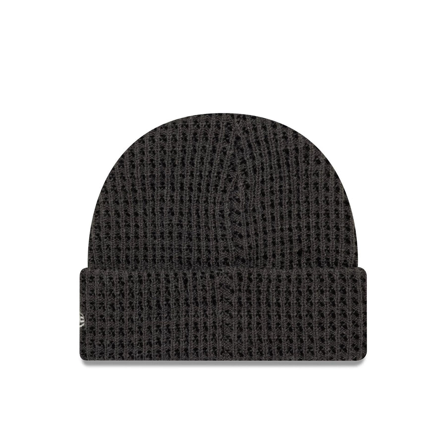 This is a New Era Short Waffle Grey Skull Knit Beanie Hat 2