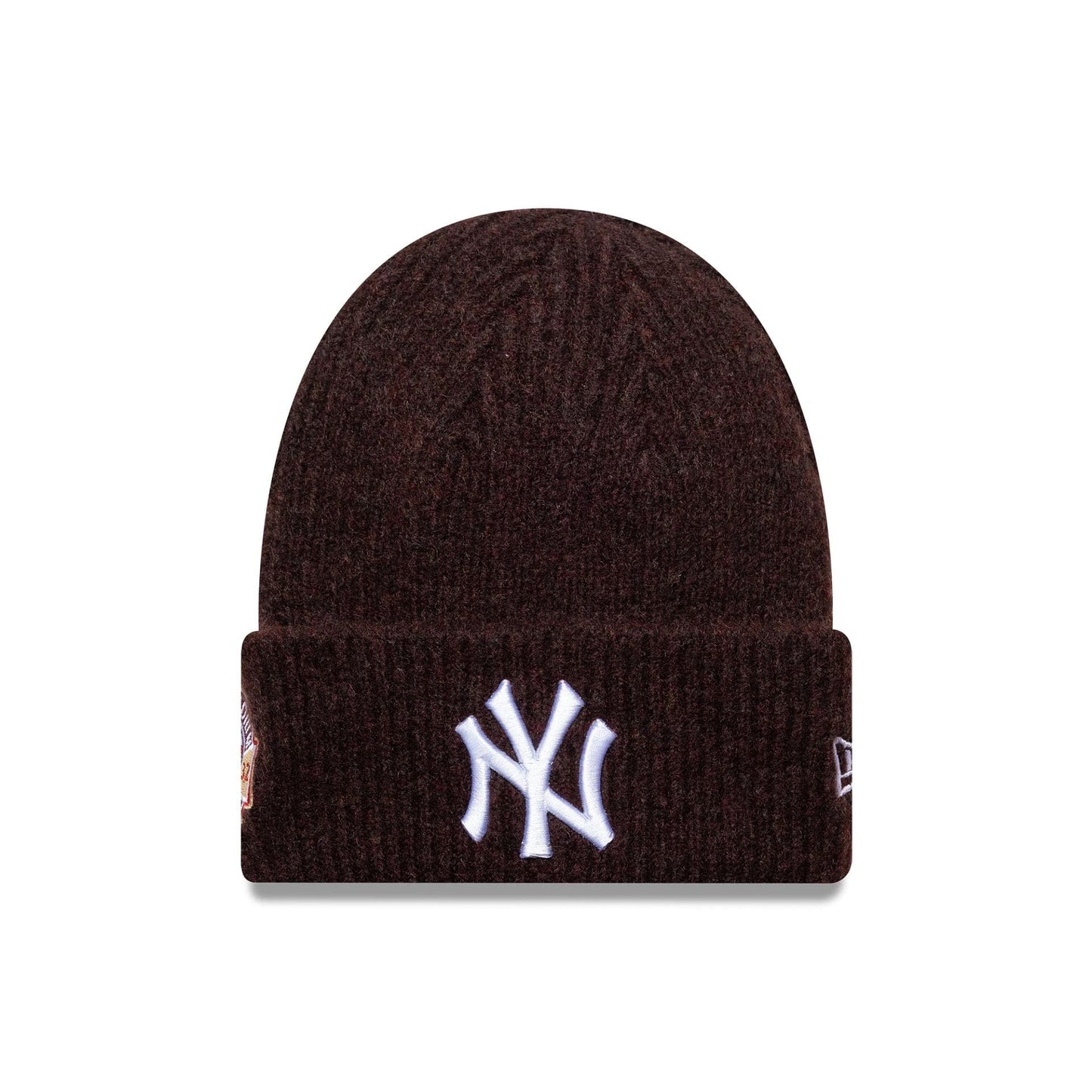 This is a New York Yankees MLB World Series Dark Red Cuff Knit Beanie Hat 1
