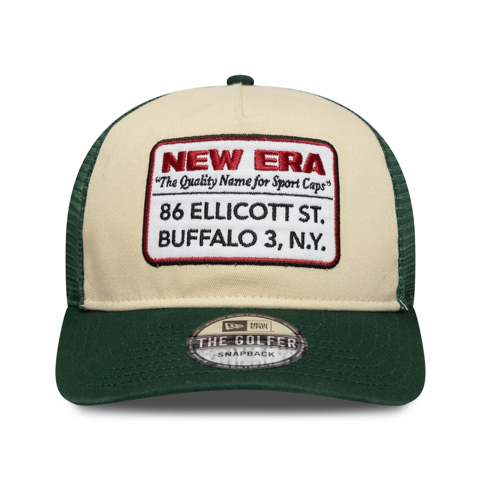 This is a New Era Patch Light Beige 19TWENTY Adjustable Cap 2