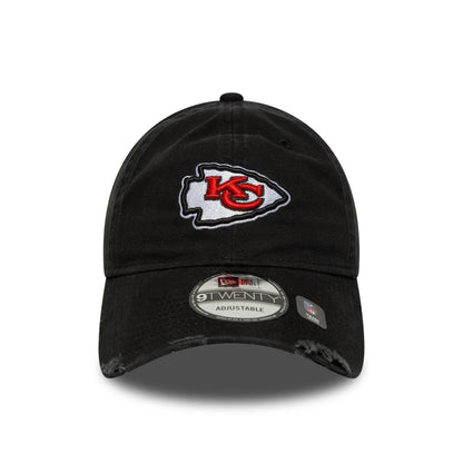 This is a Kansas City Chiefs NFL Wash Black 9TWENTY Adjustable Cap 2