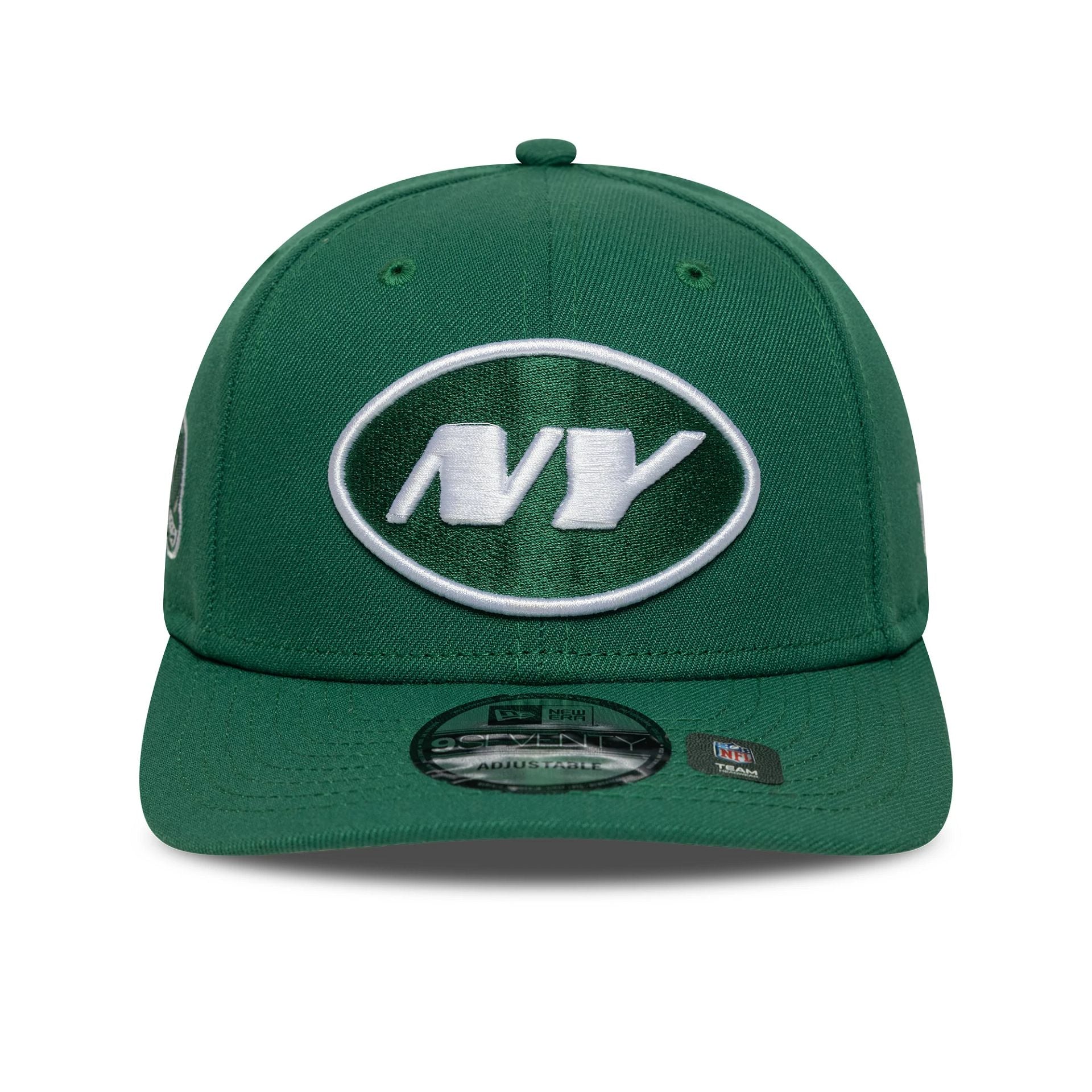This is a New York Jets NFL Patch Green 9SEVENTY Stretch-Snap Adjustable Cap 3