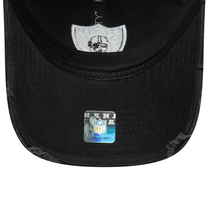 This is a Las Vegas Raiders NFL Wash Black 9TWENTY Adjustable Cap 5