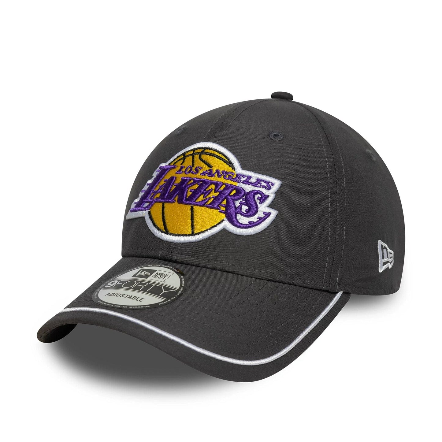 This is a LA Lakers NBA Piping Dark Grey 9FORTY Adjustable Cap 1