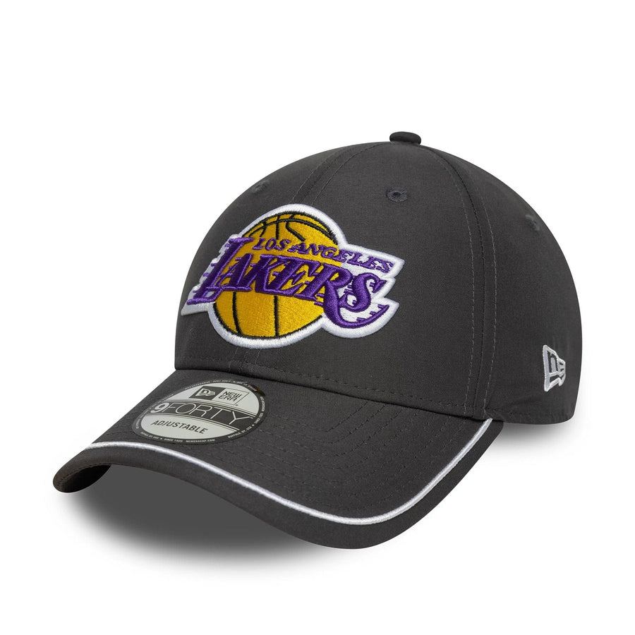 This is a LA Lakers NBA Piping Dark Grey 9FORTY Adjustable Cap 1